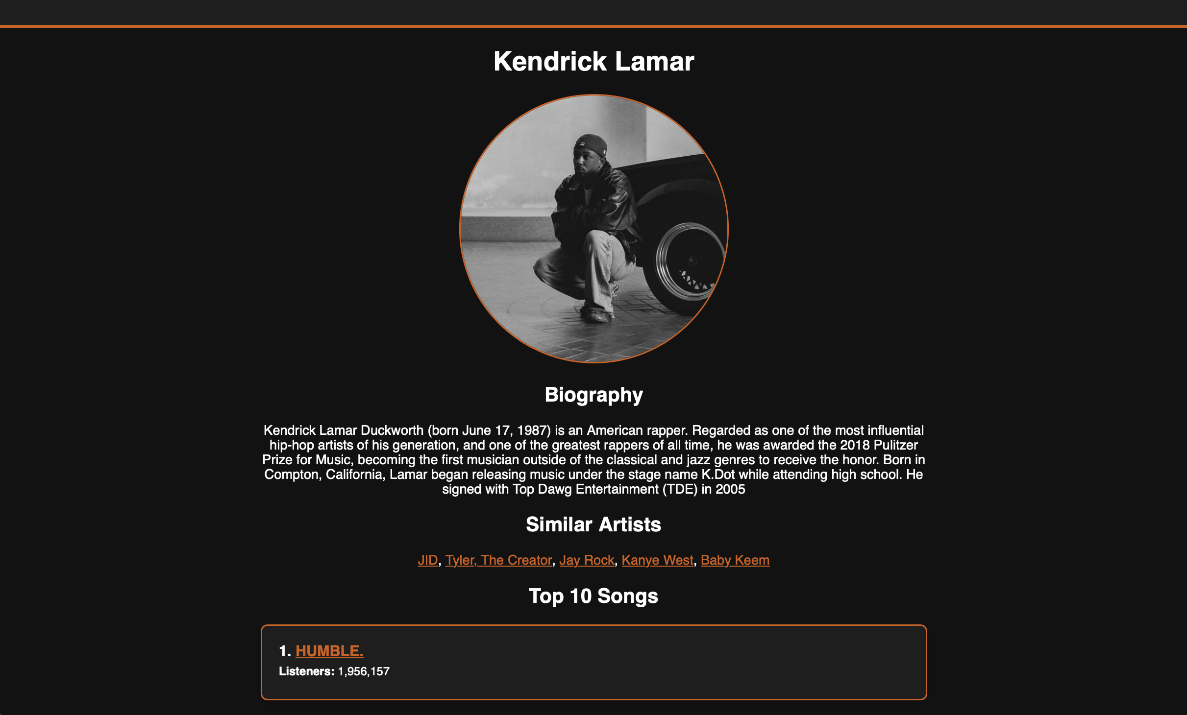 Lyric Loop Artist Page