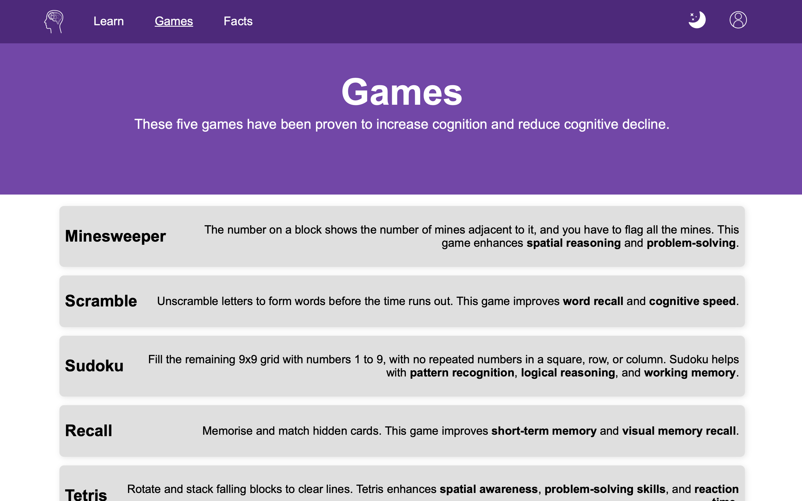 ReMind Games Page