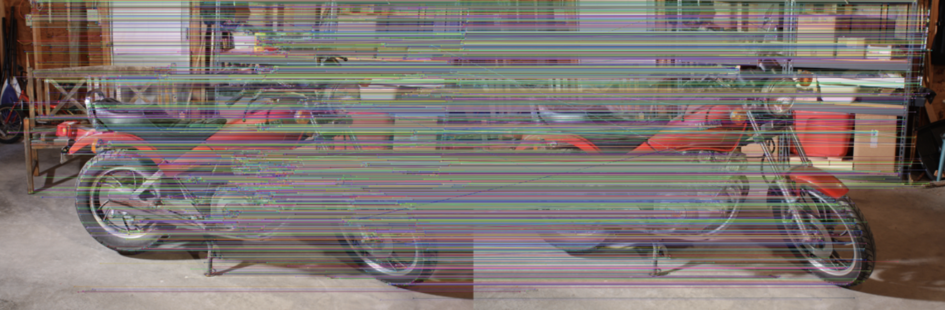 Visualising good feature matches between stereo images